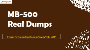 Microsoft Dynamics 365 MB-500 Dumps Questions