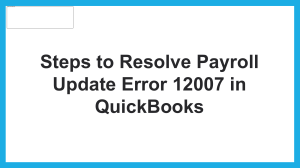 Quick Way to Fix QuickBooks Error Message 12007