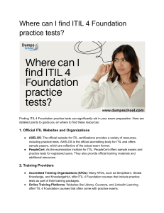 Where can I find ITIL 4 Foundation practice tests?