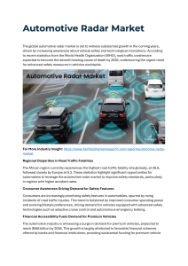 Automotive Radar Market Analysis, Dynamics, Forecast and Supply Demand 2030