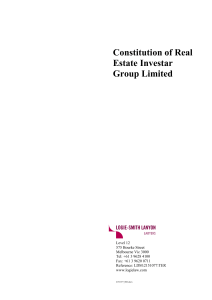 Constitution of Real  Estate Investar  Group Limited 