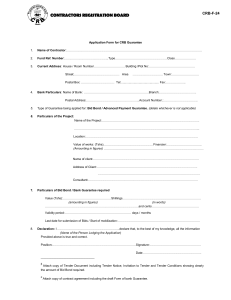 APPLICATION FORM FOR CRB GUARANTEE