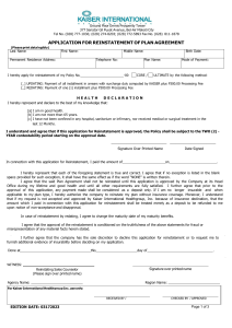 APPLICATION FOR REINSTATEMENT OF PLAN AGREEMENT (Revised on March 17, 2023 (1)