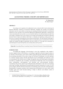 Accounting Theory: Concept and Importance