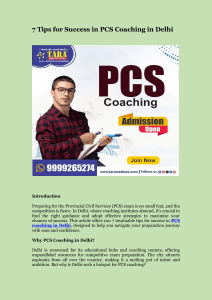 7 Tips for Success in PCS Coaching in Delhi