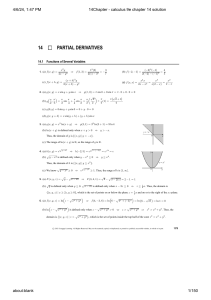 Partial Derivatives Calculus Solutions