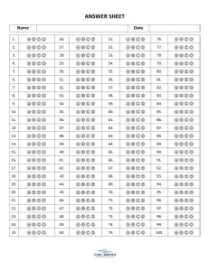 Free Answer Sheet Sample