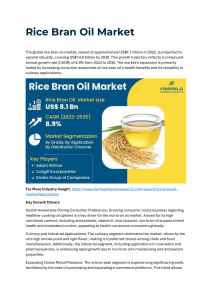 Rice Bran Oil Market 2023 Current Status and Challenges with Future Opportunities to 2030