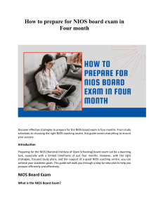How to prepare for NIOS board exam in Four month