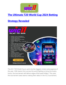 The Ultimate T20 World Cup 2024 Betting Strategy Revealed