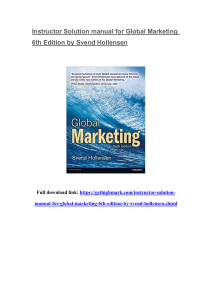 Instructor Solution manual for Global Marketing 6th Edition by Svend Hollensen