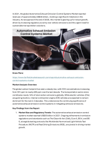 Automotive Exhaust Emission Control Systems Market 