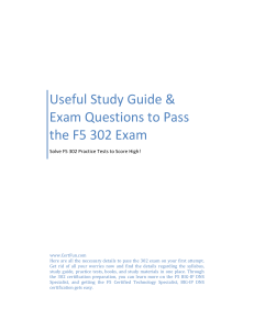 Useful Study Guide & Exam Questions to Pass the F5 302 Exam