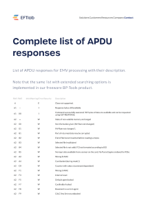APDU 响应列表