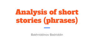 Analysis of short stories (phrases)