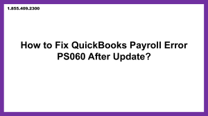 Easy Tips to Fix QuickBooks Error PS060