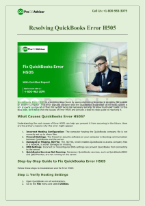 Fix QuickBooks Error H505