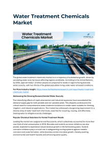 Water Treatment Chemicals Market Growth, Trends, Size, Share, Demand And Top Growing Companies 2030