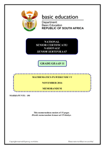 Mathematics P1 Grade 11 Nov 2016 Afr & Eng Memo