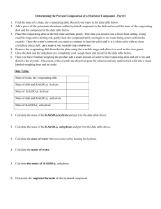 Determining the Percent Composition of a Hydrated Compound  Part II  2021