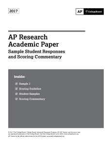 AP Research Academic Paper Sample
