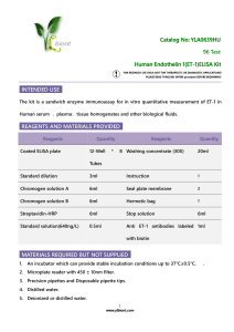 YLA0639HU Human Endothelin 1(ET-1)ELISA Kit