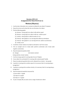 CBSE Class 9 Physics Worksheet - Motion (2)