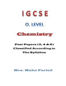 GCSE Chemistry Complete Igcse Questions