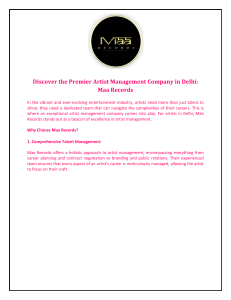 Discover the Premier Artist Management Company in Delhi Maa Records