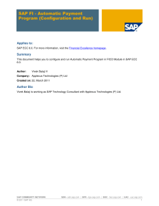 SAP FI Automatic Payment Program Configu