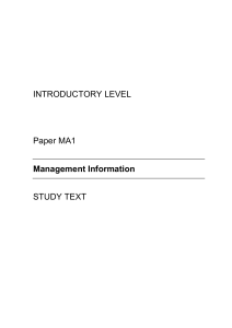 INTRODUCTORY LEVEL Paper MA1 Management Information STUDY TEXT ( PDFDrive )