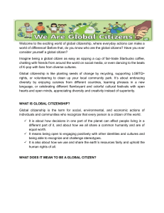Global Citizenship: Meaning, Principles, and Education