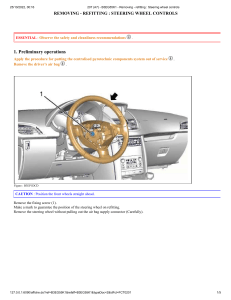 207 (A7) - B3EG55K1 - Removing - refitting   Steering wheel controls