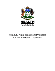 KZN mental health protocols