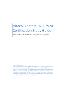 Hitachi Vantara HQT-2924 Certification Study Guide