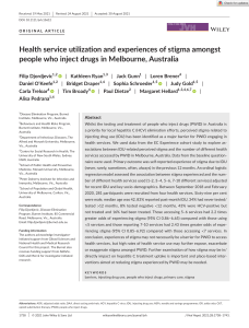 Journal of Viral Hepatitis - 2021 - Djordjevic - Health service utilization and experiences of stigma amongst people who copy
