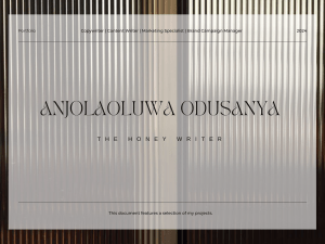 Anjolaoluwa Odusanya's Portfolio