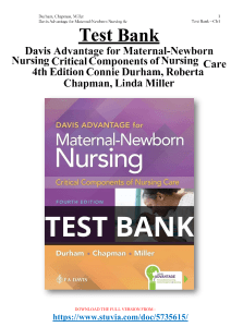 Test bank Davis Advantage for Maternal-Newborn Nursing Critical Components of Nursing Care 4th Edition