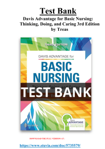 Test Bank for Davis Advantage for Basic Nursing Thinking, Doing, and Caring 3rd Edition