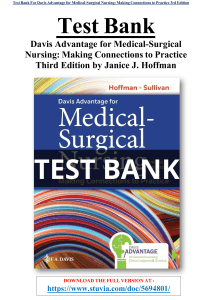 Test Bank For Davis Advantage for Medical-Surgical Nursing Making Connections to Practice 3rd Edition