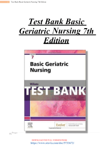Test Bank Basic Geriatric Nursing 7th Edition