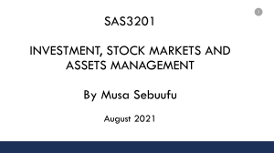 Investment, Stock Markets & Asset Management Presentation