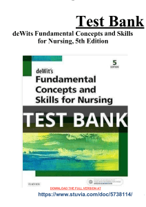 Test Bank for dewits Fundamental Concepts and Skills for Nursing, 5th Edition
