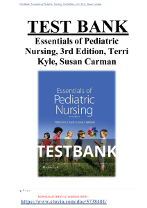 Test Bank for Essentials of Pediatric Nursing 3th Edition  All Chapters