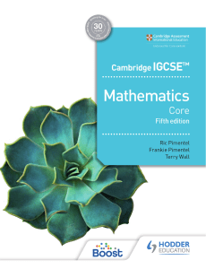 Cambridge IGCSE Mathematics Core and Extended Student Book (5th Edition)