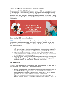 NDIS support coordination in Adelaide