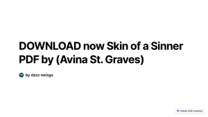  DOWNLOAD now Skin of a Sinner PDF by (Avina St. Graves)