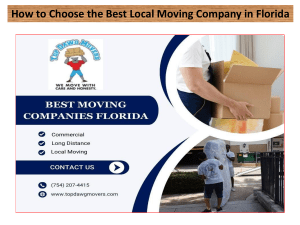 How to Choose the Best Local Moving Company in Florida