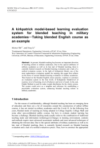 A kirkpatrick model-based learning evaluation system for blended teaching in military academies—Taking blended English course as an example