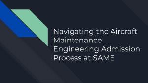 Navigating the Aircraft Maintenance Engineering Admission Process at SAME